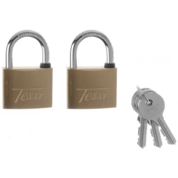 Tessi 40mm Solid Keyed Alike Brass Padlock 2-Pack