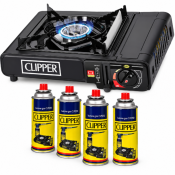 Clipper Gas Stove & 4Pk Gas