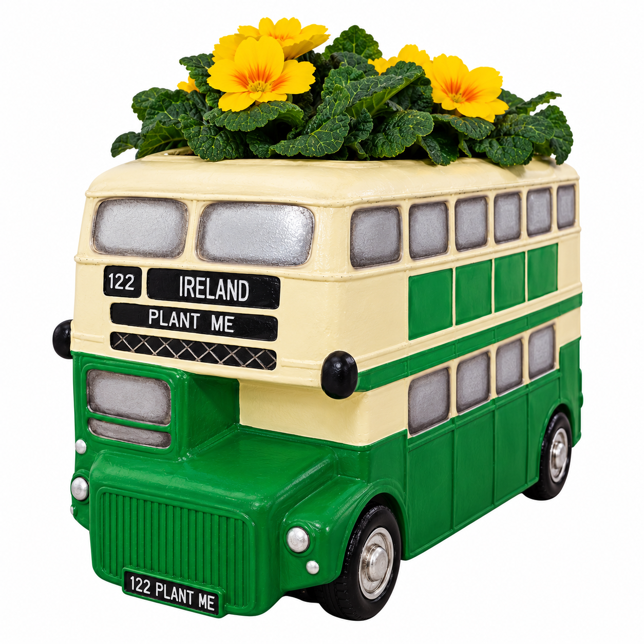 Ireland Bus Planter – Green & Cream Polyresin Planter