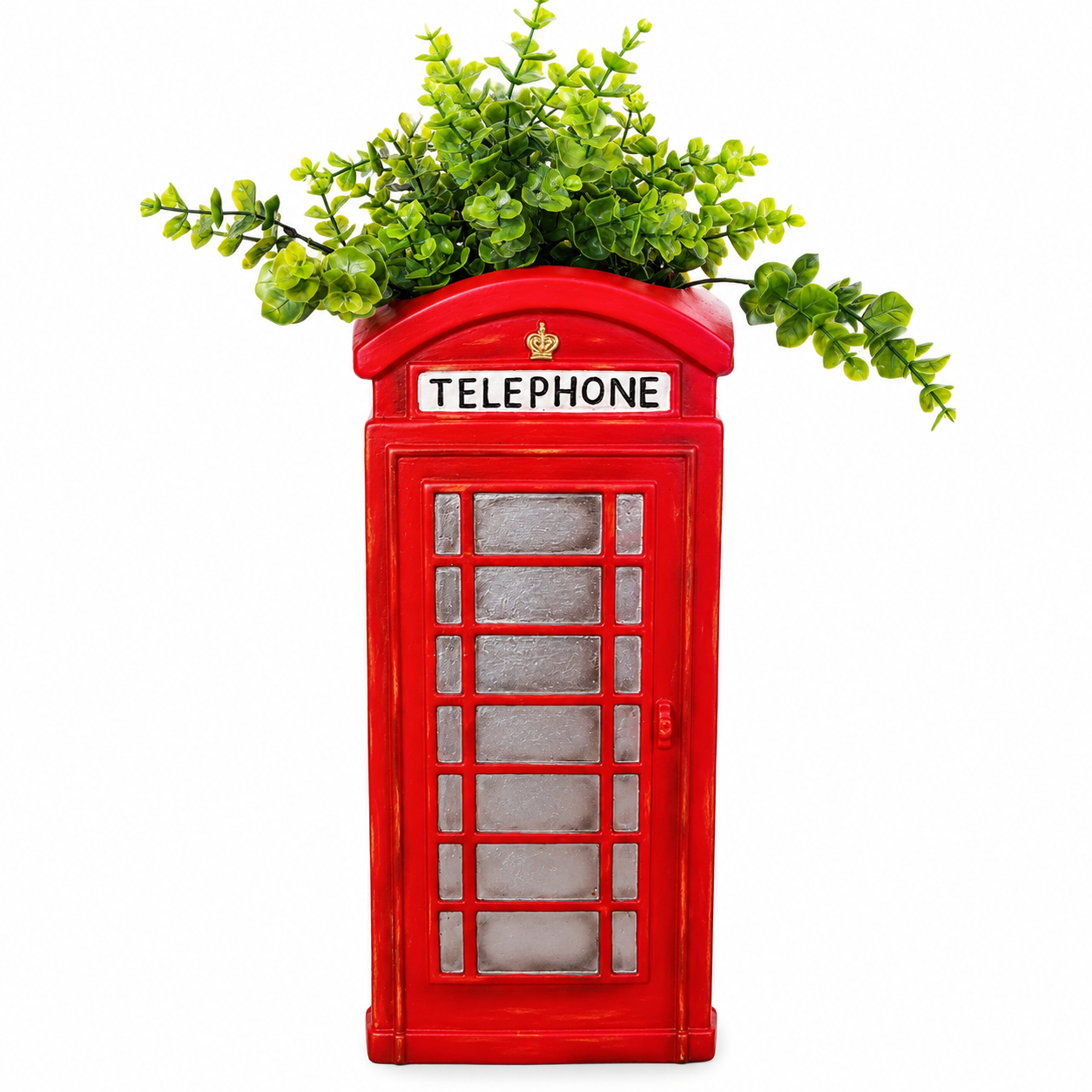 Red Telephone Box Planter – Indoor & Outdoor Polyresin Garden Planter