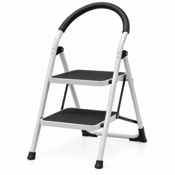 Safeline 2 Step Heavy Duty Steel Stepladder with Safety Handrail