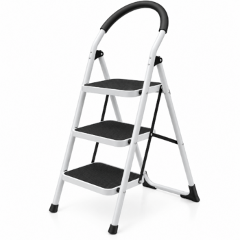 Safeline 3 Step Heavy Duty Steel Stepladder with Safety Handrail