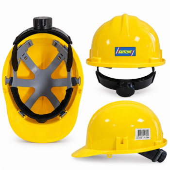 Safeline Standard Hard Hat Yellow – Adjustable Ratchet Safety Helmet